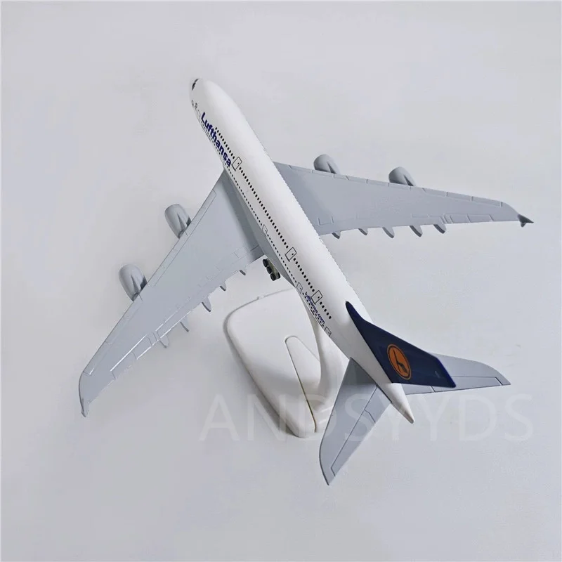 طائرة A380 لفتhansa الخطوط الجوية طائرة مصغرة 20 سنتيمتر دييكاست سبيكة معدنية 1/400 مقياس طائرة نموذجية مع حامل جمع العرض