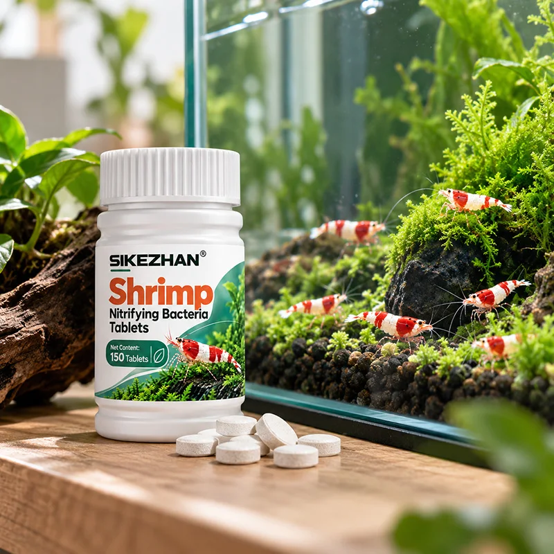 Shrimp Nitrifying Bacteria Tablets, Biological Filtration Starter for Freshwater Shrimp Tanks, 150 Count Drop-In Beneficial