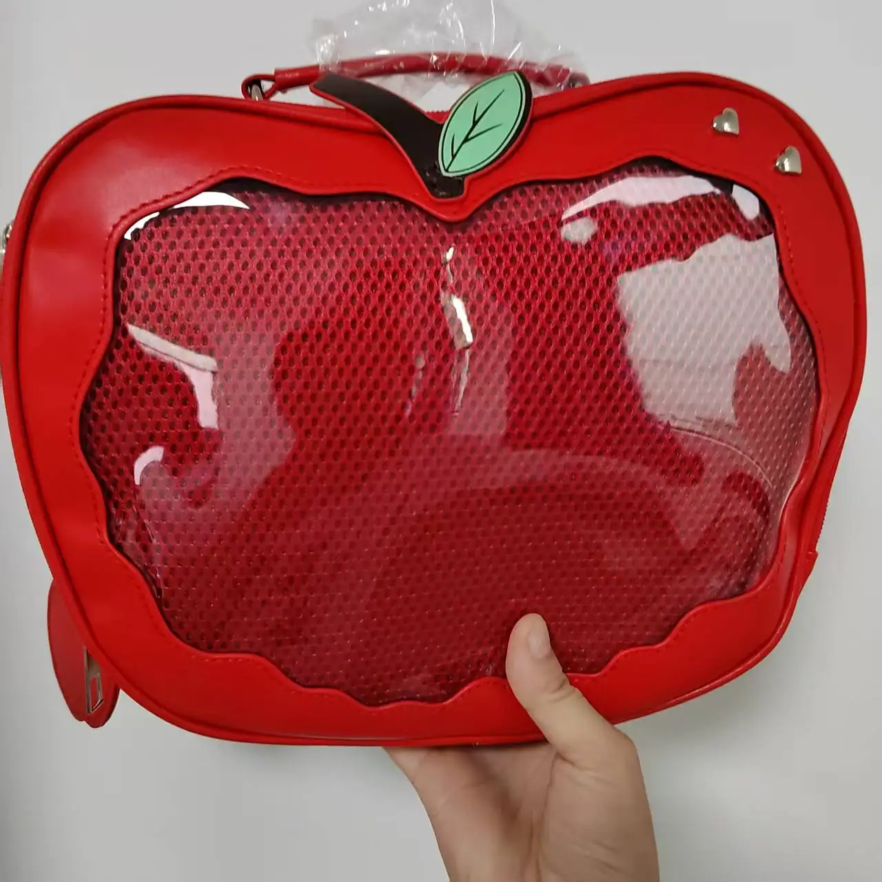 2026 Y2K Style College Girls PVC Backpack Unique Apple Shaped Backpack Travelling Backpack