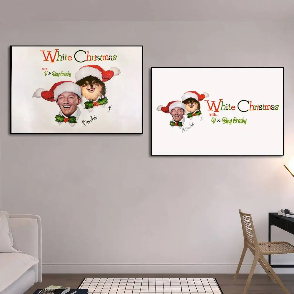 الأبيض عيد الميلاد بنج كروسبي ملصق ملصق HD جودة ديكور جدار غرفة المنزل #2