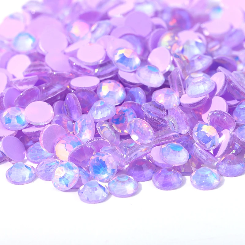 SS6-30 Cristales de Vidrio Luminosos Mocca Opal Morado Claro para Decoración de Uñas, Piedras de Estrás Planas sin Fijación en Caliente, Cristales, Dijes, Strass