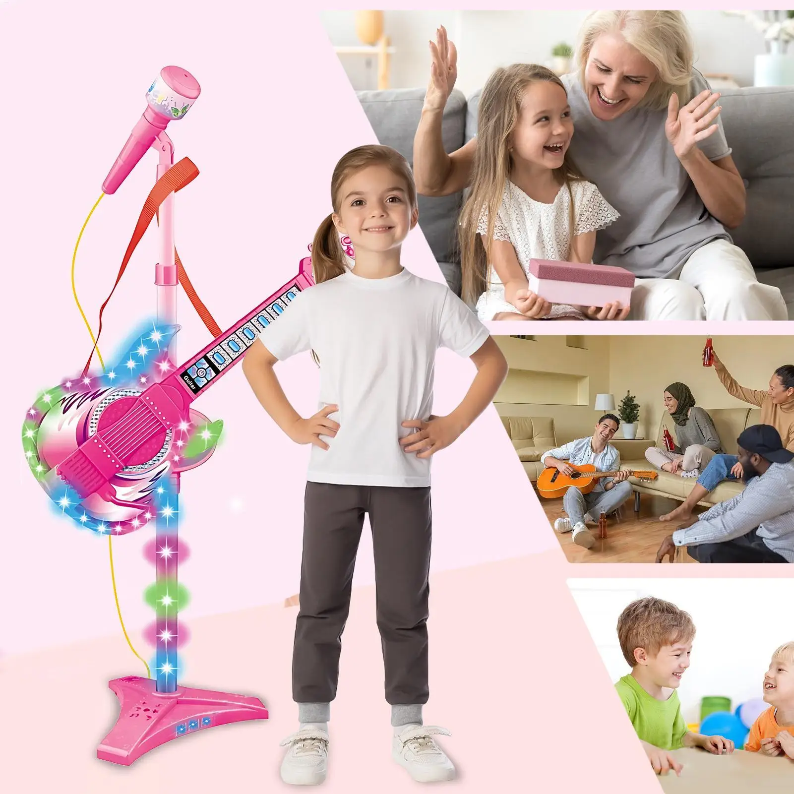 Colorful Kids Guitar Toy with Microphone Set Colorful Kids Guitar Toy with Microphone Set - Image 5