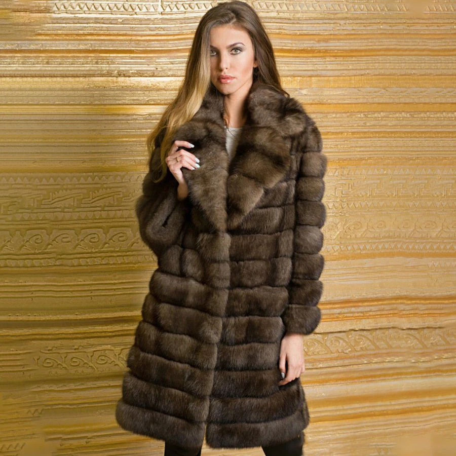 

Natural Fox Fur Coat Women Luxury Turndown Collar Fox Fur Jackets 2024 Winter Warm Winter Clothes Women