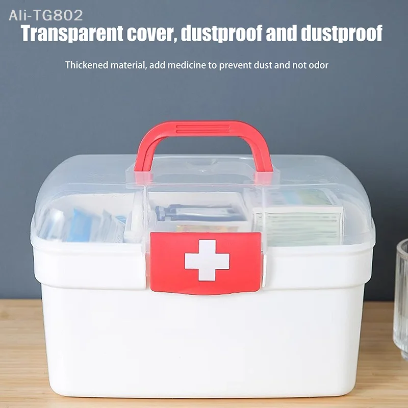 Large Capacity Portable Medicine Storage Box - Family Hand First Aid Kit Travel Emergency Chest Simple Organization