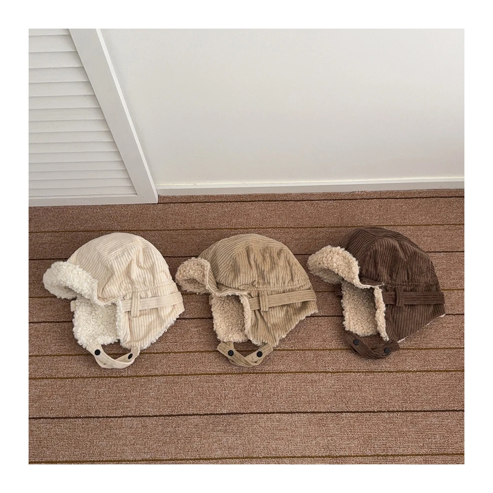 

MILANCEL Winter Kids Lei Feng Hat 10T- Adult Solid Color Girls Thicken Ear Protection Hat Fashion Loose Children Warm Head Cap