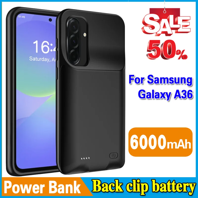 

Back Clip Battery High-Quality 6000mAh Power Bank for Samsung Galaxy A36 Battery Power Case Powerbank