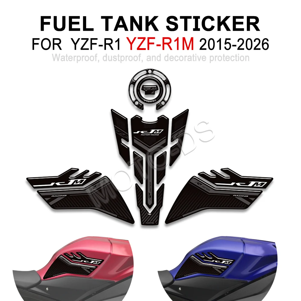 

YZF R1 R1M Motorcycle For YZF-R1 YZF-R1M YZFR1 YZFR1M Tank Pad Gas Fuel Oil Kit Knee Fender Stickers Decal Protector 2015-2026