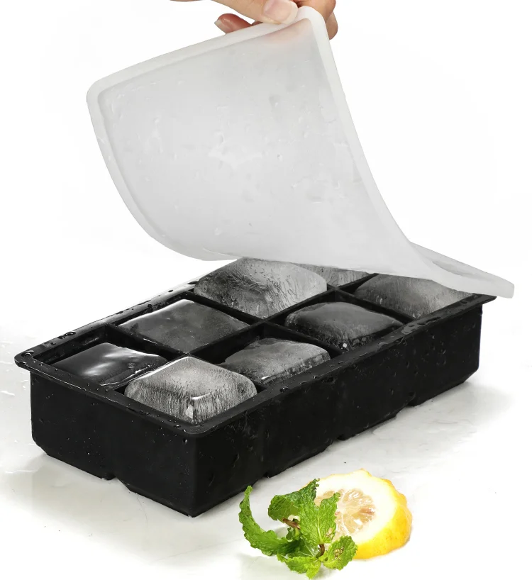 Food grade silicone ice cube mold whiskey large square ice cube box