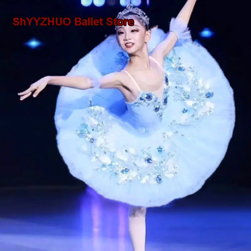 Professional Bluebird Tutu Dress for Girls New Stage Costume Kids