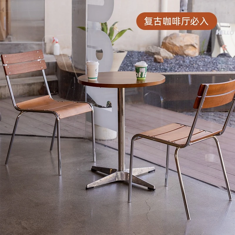 

Medieval home solid wood chair music bar creative metal dining cafe restaurant lounge chair retro back stool nordic furniture
