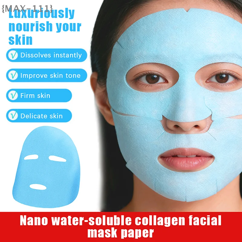 【F2-MAX111】Collagen Soluble Facial Mask Film Paper - Face Cheek Forehead Patches Tightening Skin Care Anti-Aging Sticker Sheet