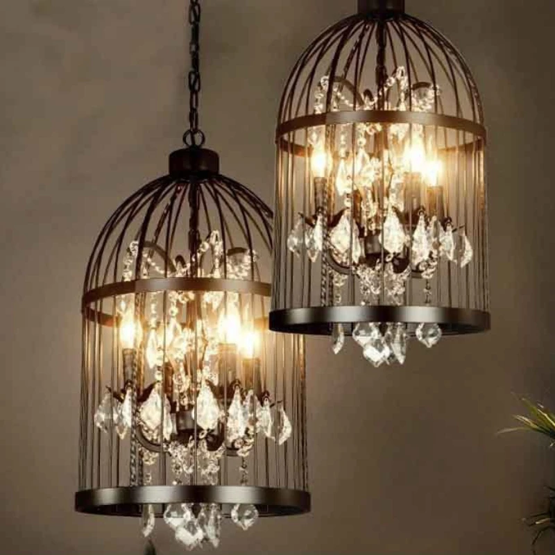 Iron Chandelier Vintage Creativity Ceiling Lamp Restaurant Exhibition Hall Bar Counter Ceiling Light Baking Paint Lighting Lamps