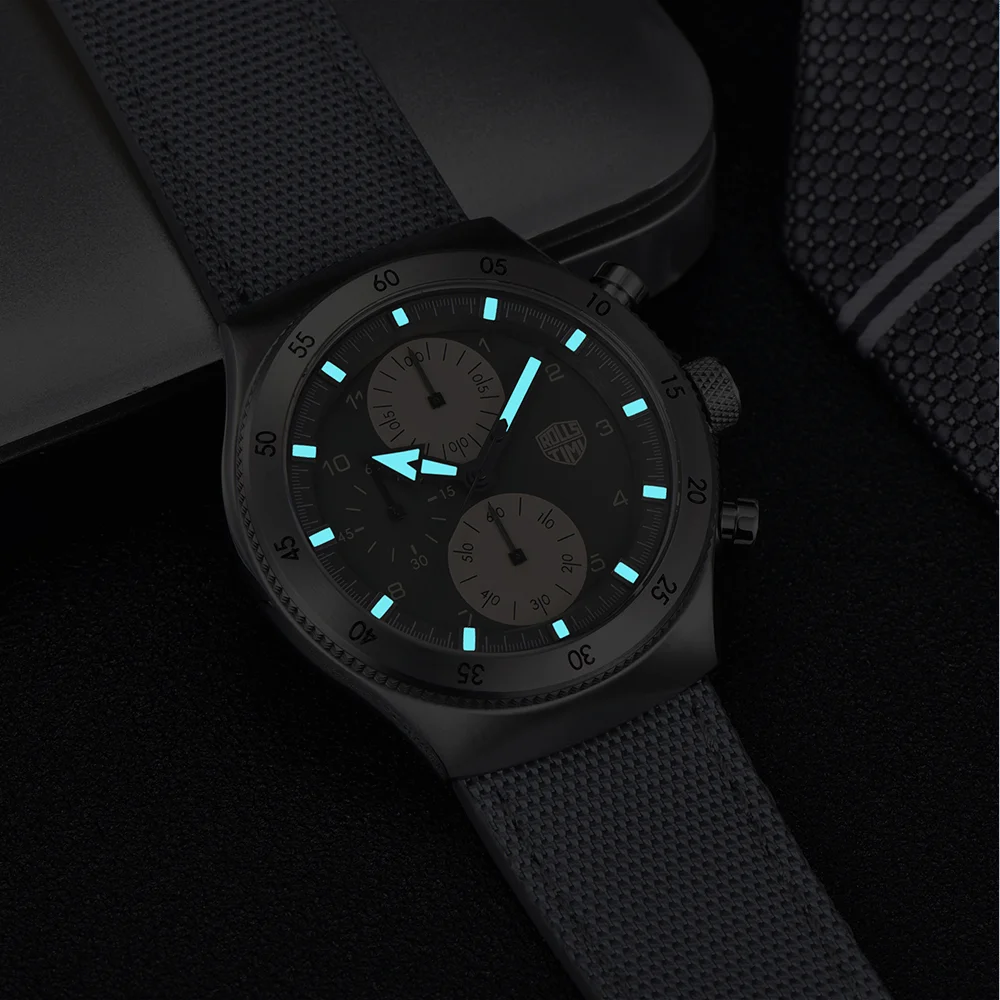 2025new relógio masculino rollstimimi moda masculina relógio de quartzo caixa de presente de duas cores náilon esportes cronógrafo luxo relógio de vidro de safira