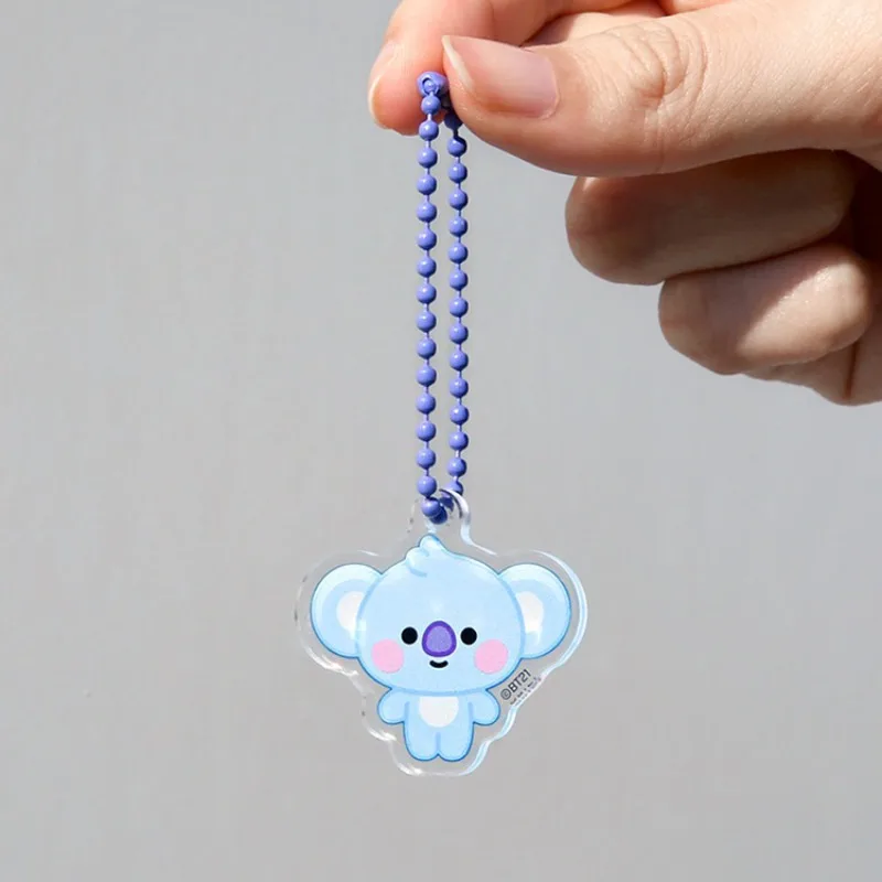 New Bt21 koya RJ Shooky Mang Cooky Chimmy Tata Keychain High Color Value Cartoon Doll Printing Creative Car Schoolbag Pendant view 3