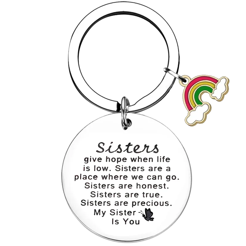 Cute Big Little Soul Sister Best Friend Gift Keychain Sisters Gifts from Sister Key Chain Pendant Jewelry Teen Girls Gifts