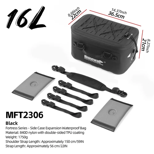 Imagen 2 del producto Rhinowalk-bolsa lateral para motocicleta, impermeable, resistente a colisiones, caja lateral, funda superior para equipaje del asiento trasero de BMW Adventure