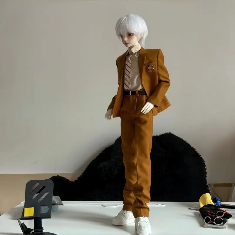 

New 1/4 Doll's Clothes Suit Top+shirt+pants+tie for 45cm Bjd Doll Cool Dress Up Girl Toys Play House Doll Accessories, No Doll