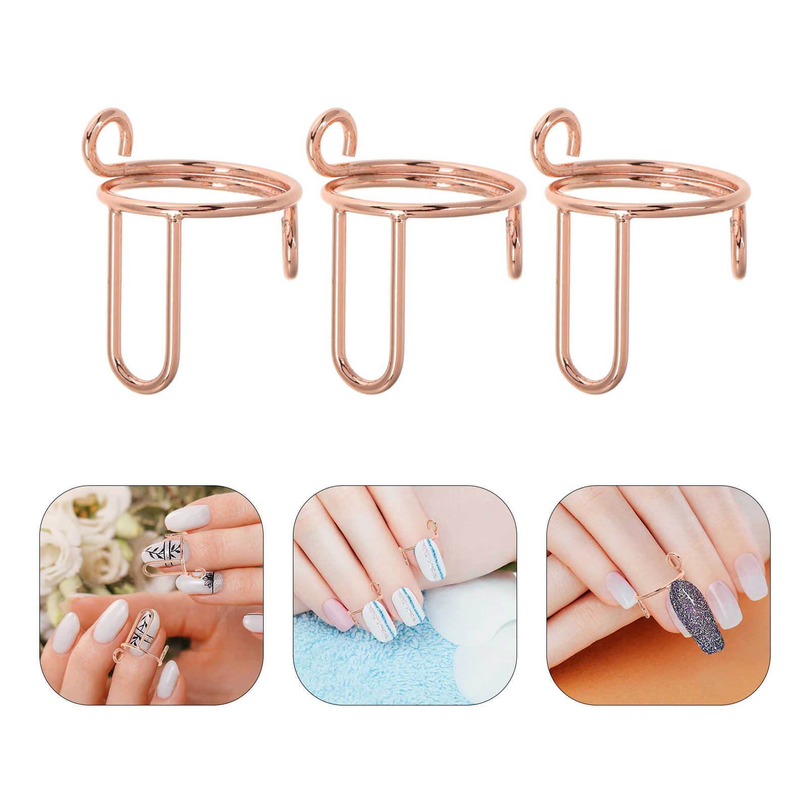 

10 Pcs Nail Rings Metal Detachable Long Lasting Stylish Versatile Manicure Party Wedding Fingertip Jewelry Hoop Cuff Decoration