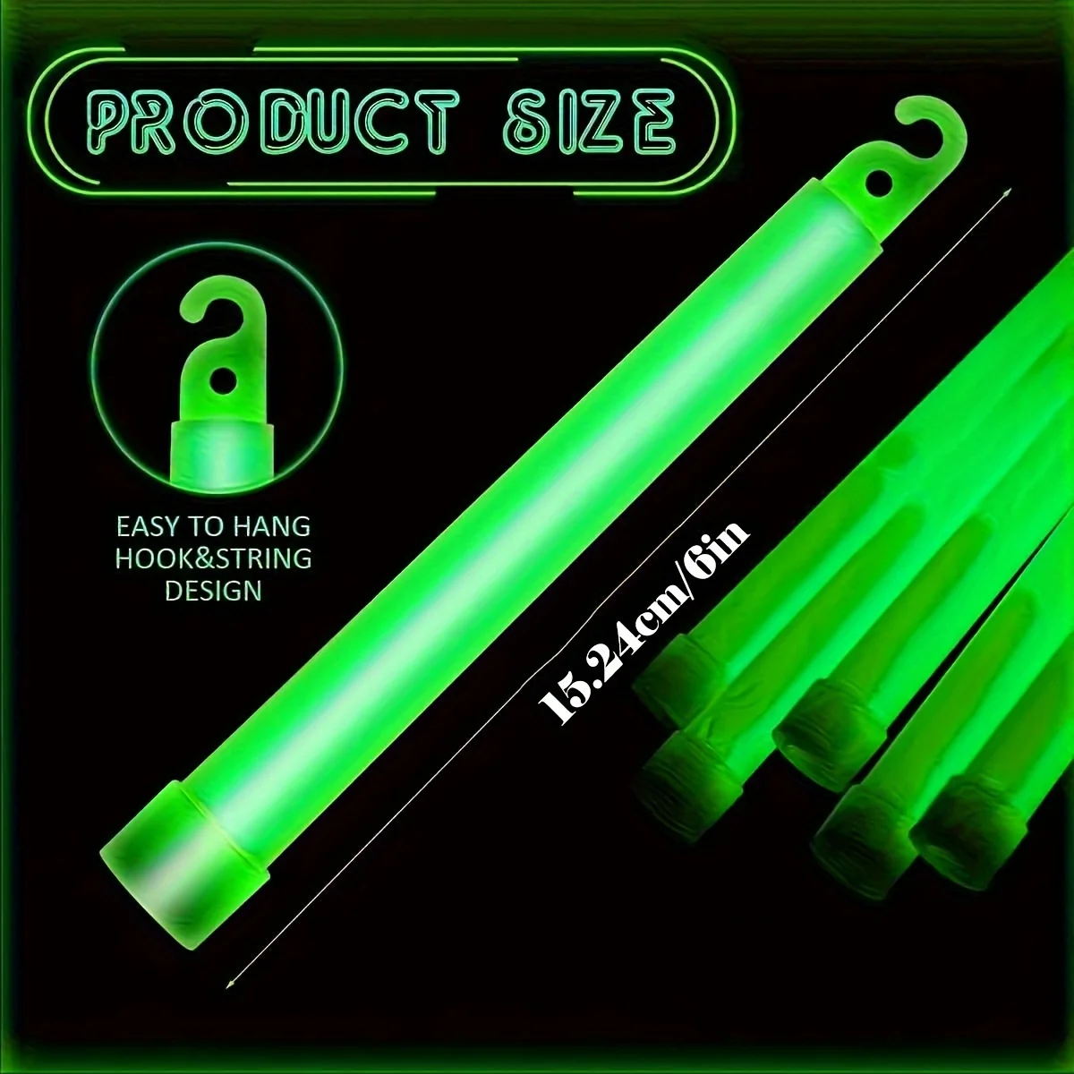 Glow Sticks Bulk Green Emergency Glow in Duration for Camping Hiking Outdoor Parties Activities Survival Storms Blackouts