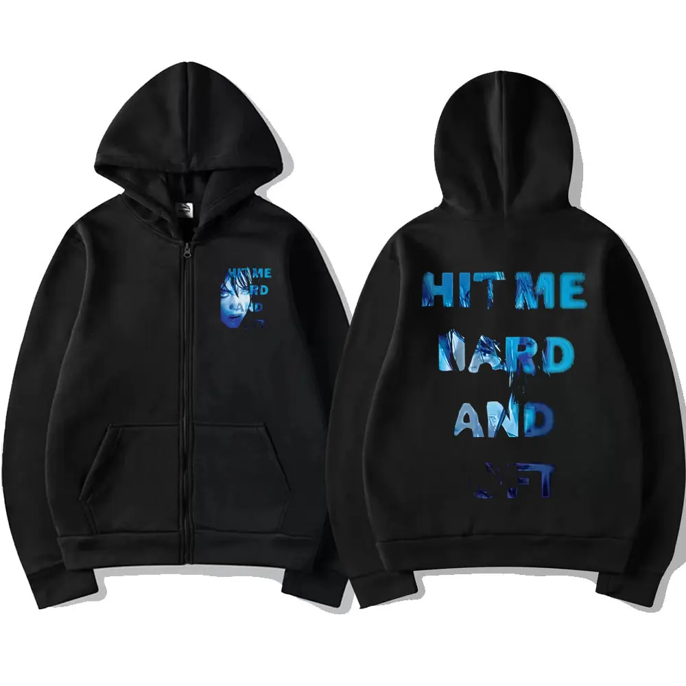 

Hit Me Hard and Soft Tour 2026 Merch Zipper Hoodie Men Women Fashion Pop Music Zip Up Jacket Man Fleece Cotton Zip Up Sweatshirt