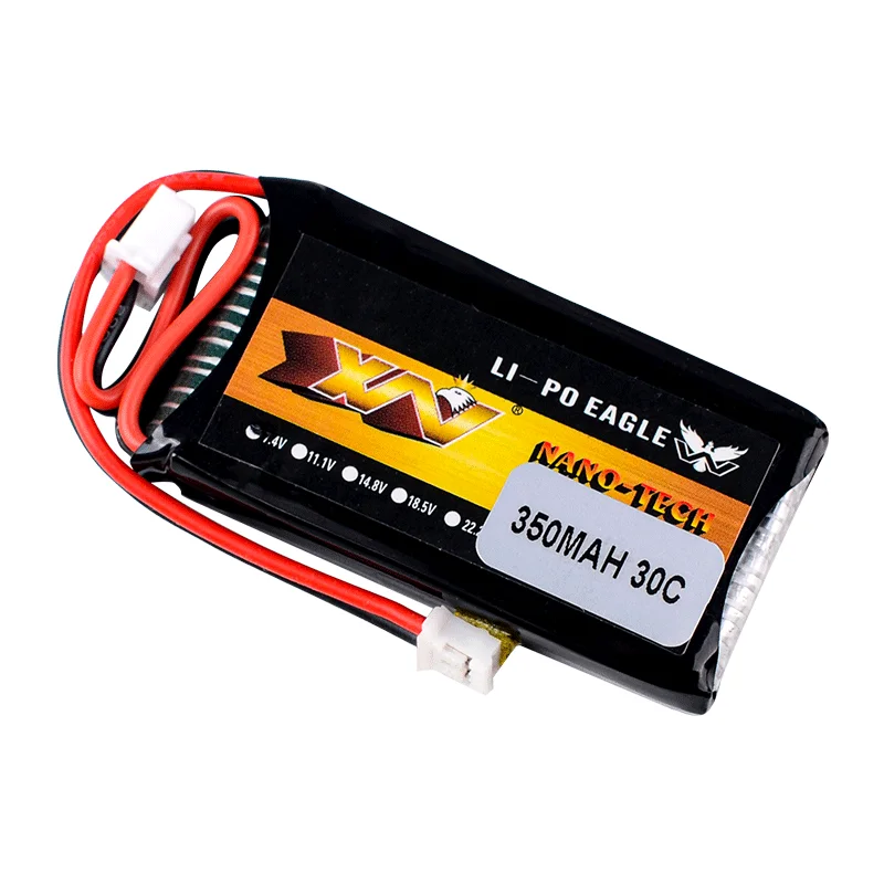 1 / 2 / 5pcs HJ 2S 7.4V 350mAh 30C Lipo Battery for AXIAL SCX24 90081 C10 1/24 Rc Car RC Models