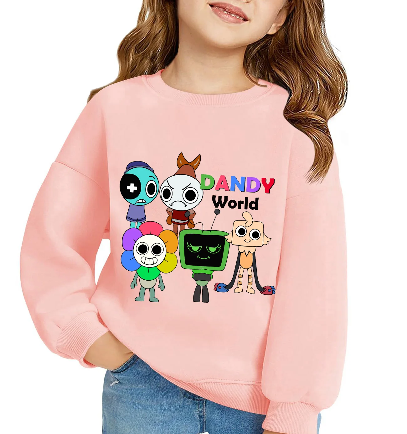 Game Dandys World Sweatshirts Baby Peripheral Tops Girls Boys Long Sleeve Pullover Children Hoodie Infant Kids Clothes Best Gift