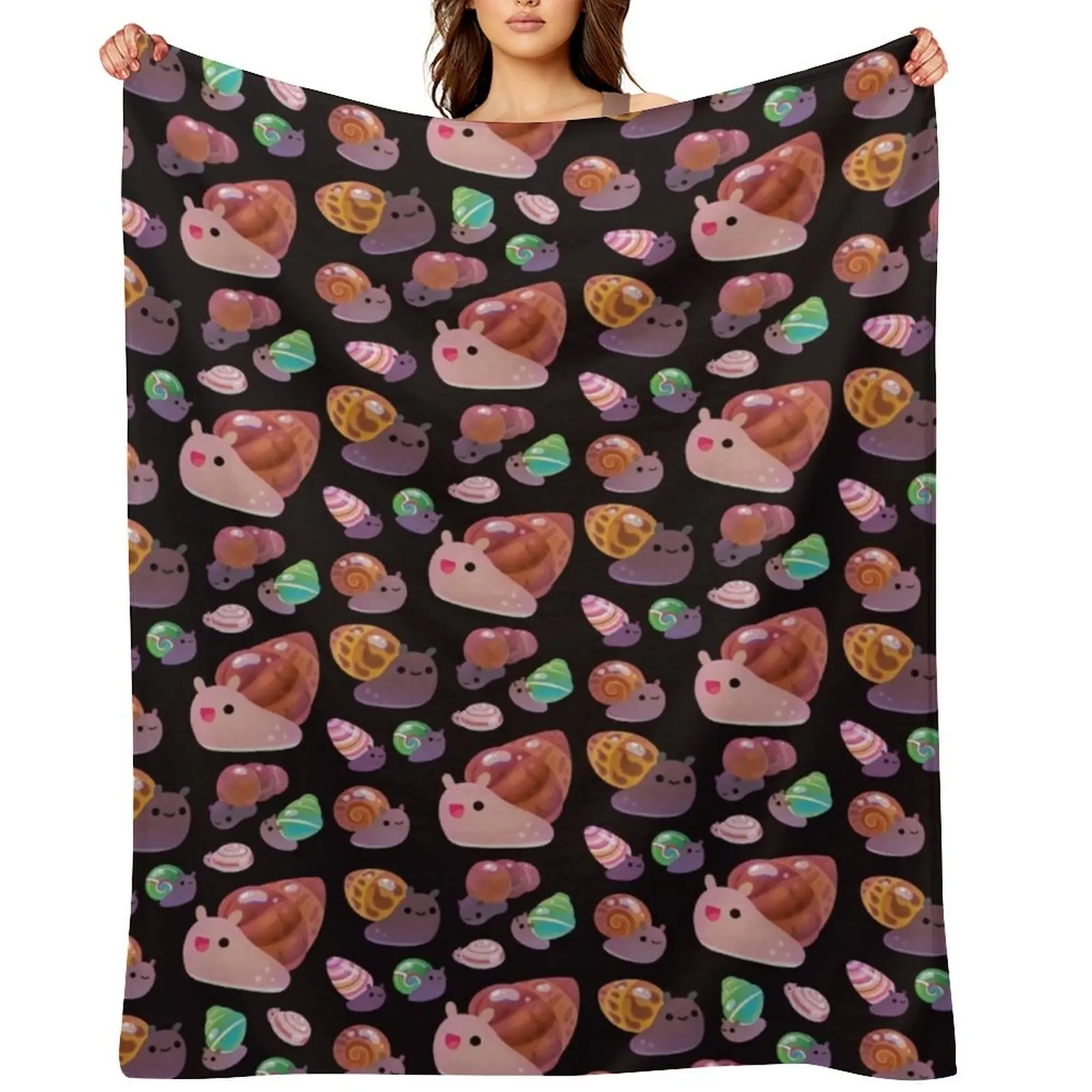 

Land snail - dark Throw Blanket Luxury Brand Weighted halloween Travel Blankets