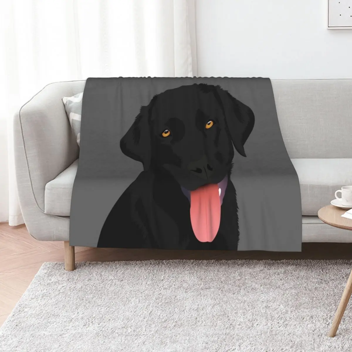 Bruno the Black Lab Throw Blanket Multi-Purpose For Sofa Thin Giant Sofa Retros Sofas Blankets Sofas Of Decoration Blankets