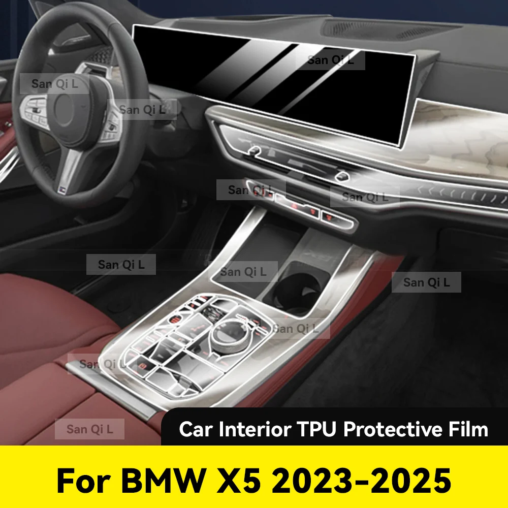 

For BMW X5 G65 2024 2025 Anti-scratch Car Door Center Console Media Dashboard Navigation Car Accessories TPU Protector Film