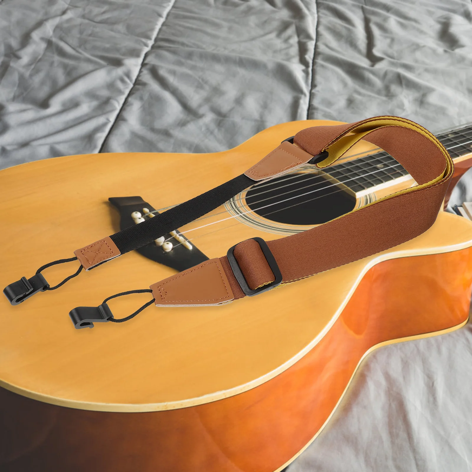 

Oxford Cloth Ukulele Strap Adjustable No Drill Double Hook For Guitar Bass Folk Instrument Durable Portable Accessory