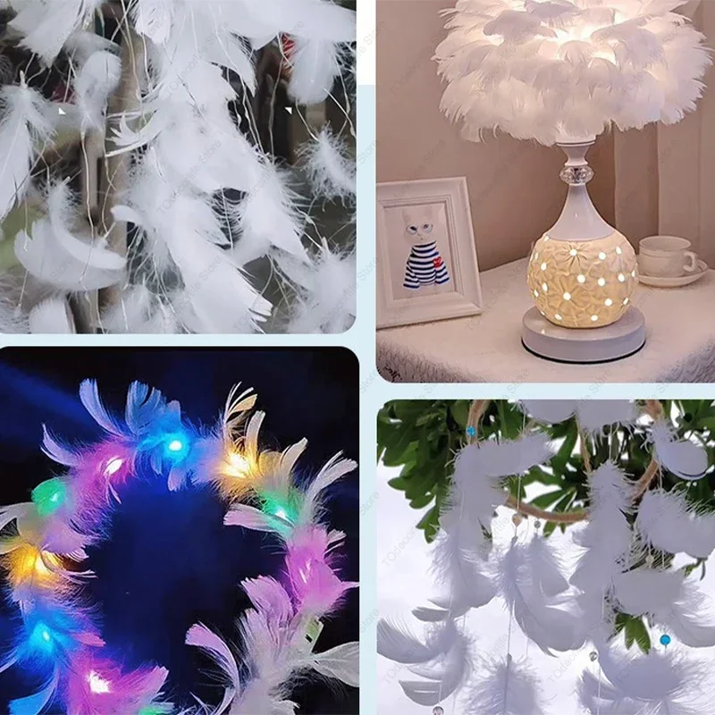 100-1000PCS Colorful  Craft Feather Rainbow Color  Feather Handmade Wedding DIY Decoration Feather 3-5 Inch