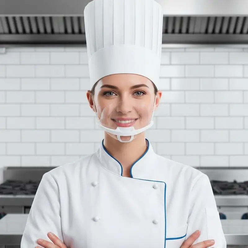 10/30/50 PCS Transparent Clear Anti Fog Reusable Mouth Shield For Catering Kitchen Healthcare Staff Daily Use