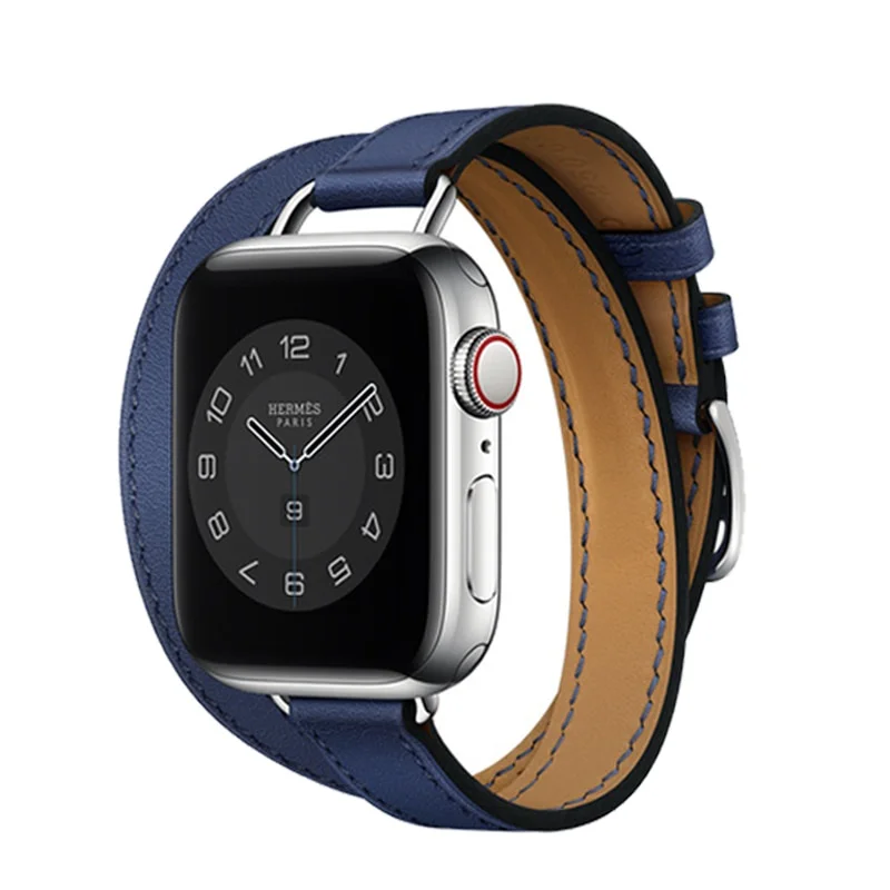Cinturino in vera pelle Attelage Double Tour per Apple Watch Series SE/6/5/4/3/2/1 cinturino iWatch smart watch
