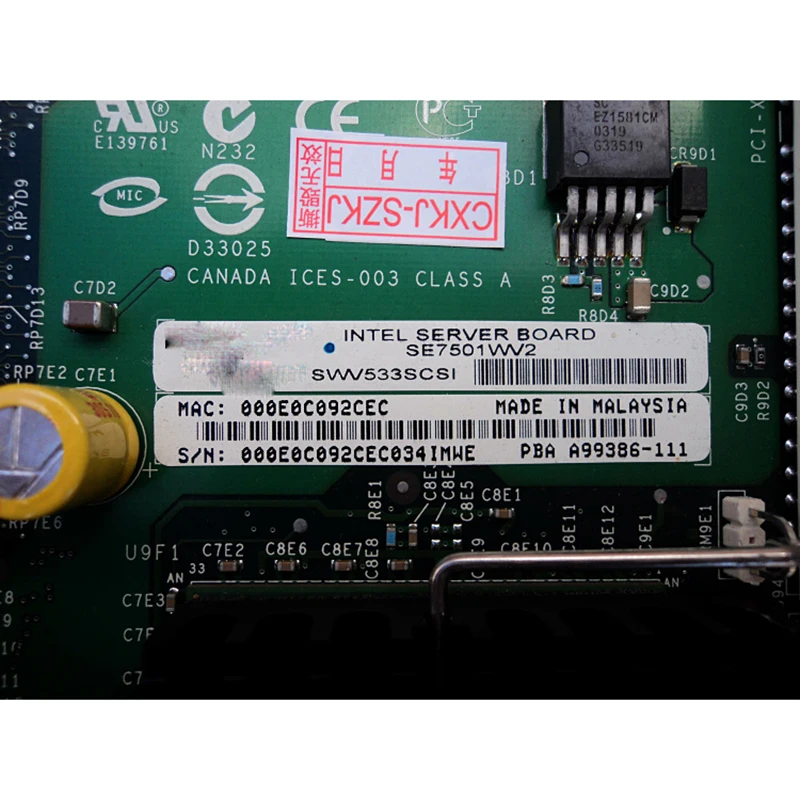 Placa-mãe de servidor original para intel se7501wv2 320m scsi cartão suporte raid boa qualidade