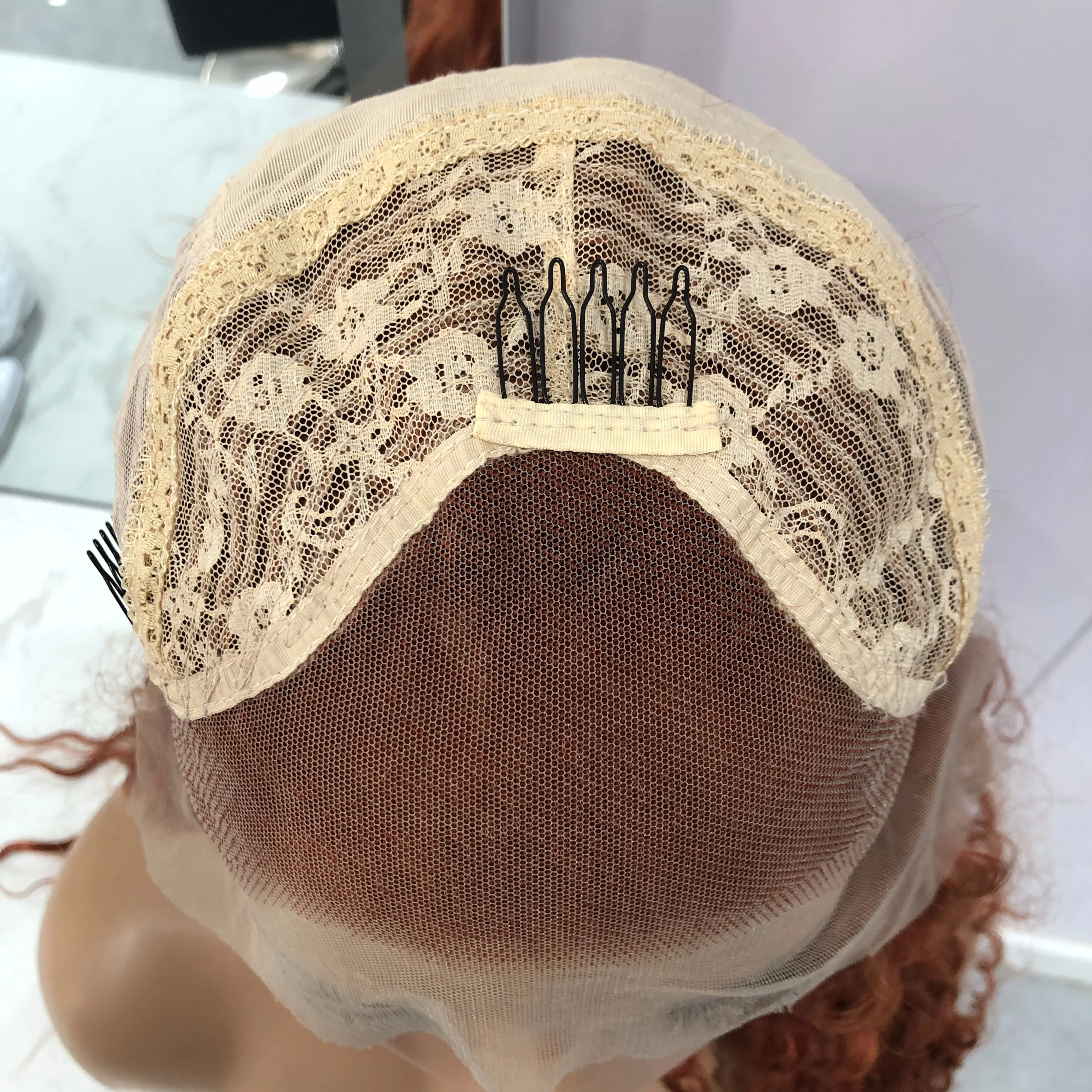 Peluca rizada Auburn, pelucas frontales de encaje sintético para mujer, parte libre, jengibre, rizado largo y profundo, pelucas rizadas Afro 13X4 para fiesta diaria