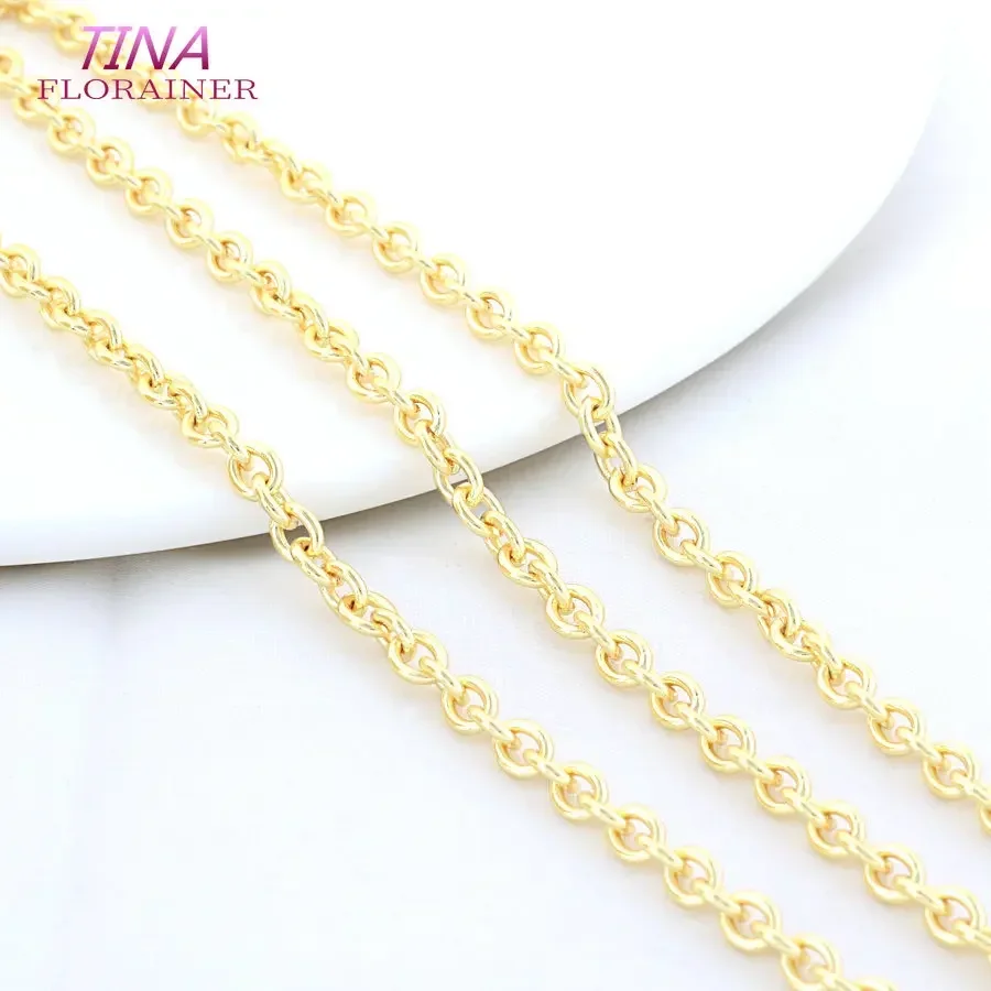 4*5MM 18K Gold Color Plated Stainless Steel Round Chains DIY Jewelry Findings for Necklace Bracelet Jewelry Making Components