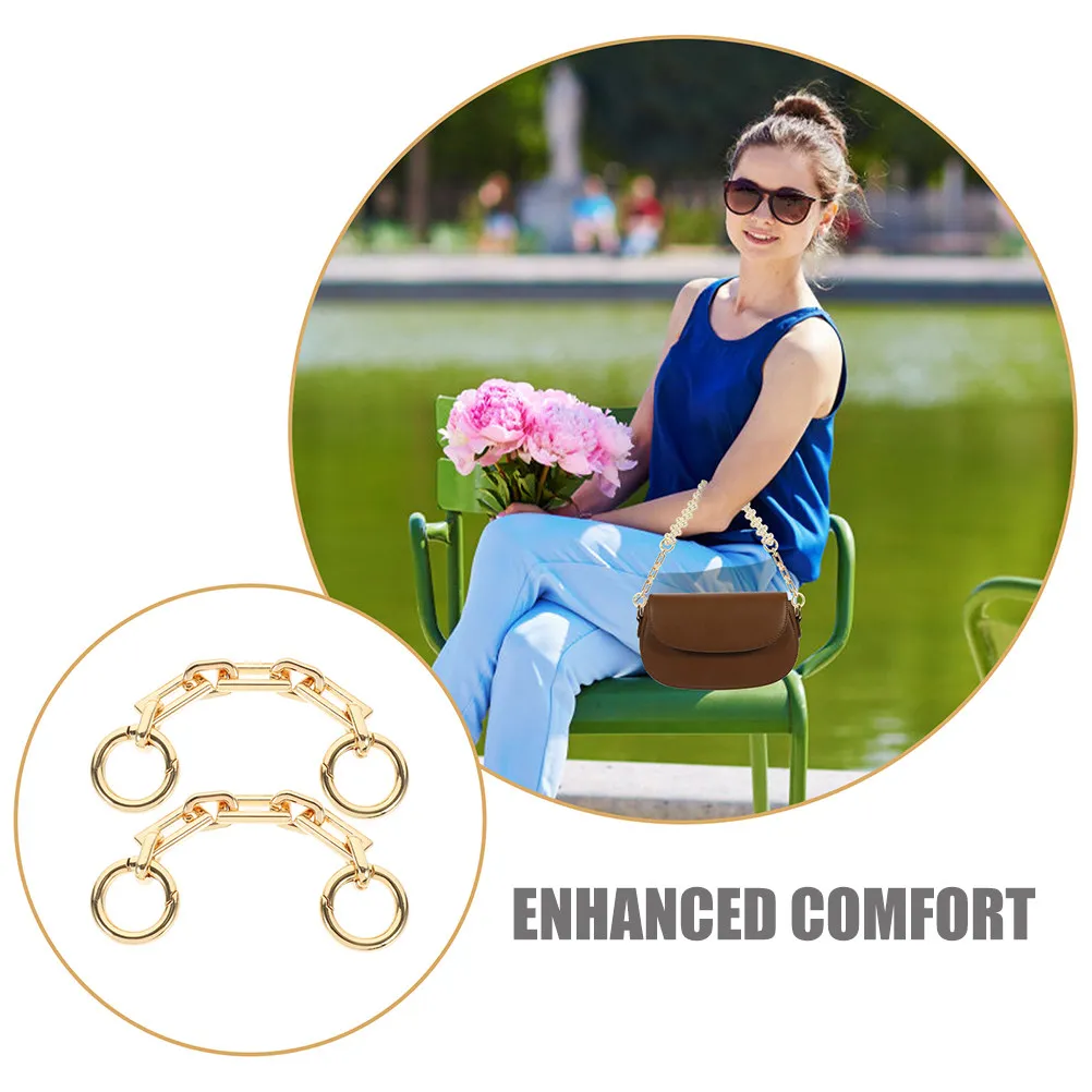 3Pcs Purse Strap Extender Chain Handbag Extension Chain Rectangular Clasp Alloy Material for Women Bags Backpacks Daily