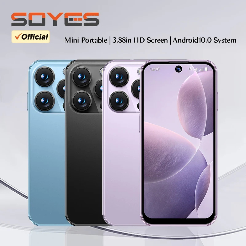 SOYES 3.88in Mini Smartphone Android 10.0 2GB RAM 16GB ROM With Facial Recognition Dual SIM Standby 3G Network Small Phone