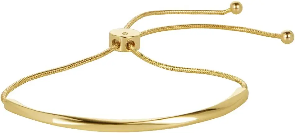 Pulseras ajustables con deslizador para mujer, brazalete de la amistad con barra para mujer, pulsera Bolo en oro/oro blanco/oro rosa