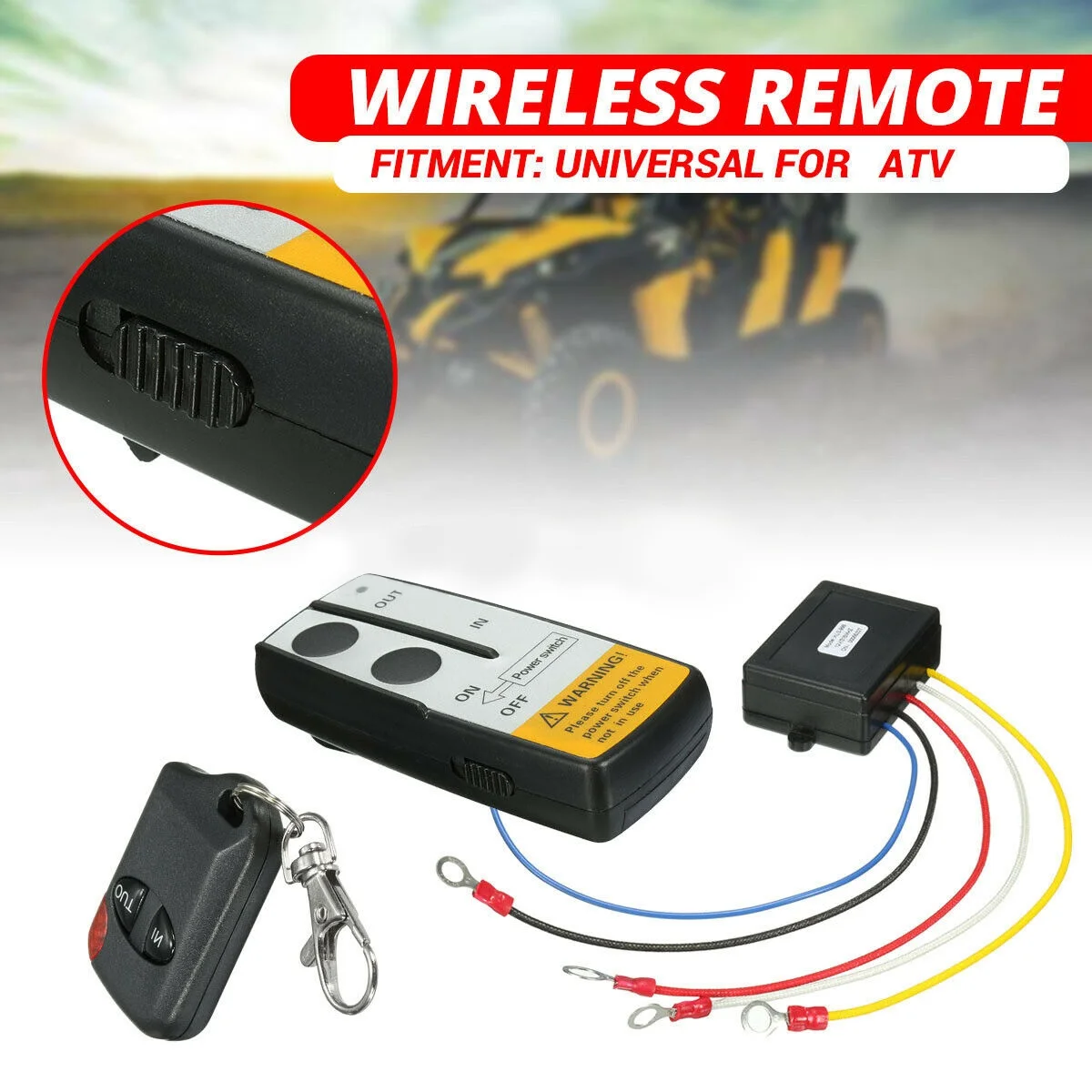 Classy-12V 315Mhz 50Ft / 15M Wireless Winch Remote Control Controller Kit For Jeep ATV US
