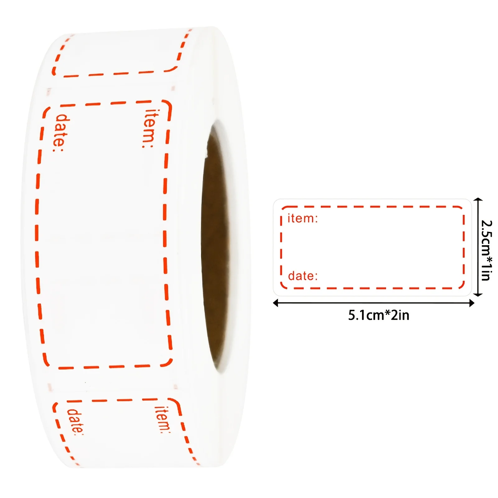 500Pcs-1*2In/2.5*5.1Cm Universal Item Date Marker Label Stickers, Red, Writable by Hand, Item Date Marker Stickers, Item Usage Date Label Stickers, Food Date Marker Stickers, Waterproof, Tear-Resistant, Easy to Remove