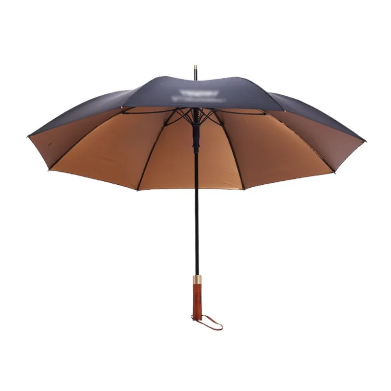 For Rolls-royce Mercedes-benz Black Vinyl Business Luxury Car Umbrella Same Style Solid Wood Long Handle Umbrella