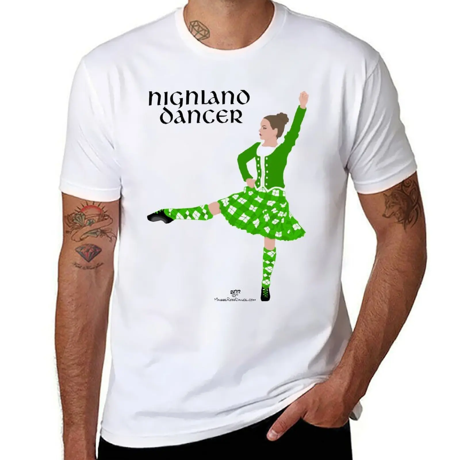 

Scottish Highland Dancer Green T-Shirt g man t shirts for men cotton t shirts high quality T-Shirt