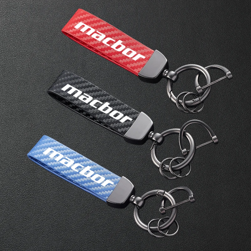 

For Macbor Montana XR5 510 Rockster Flat 125 XR1 125EVO High-Grade Carbon Fiber Patterned Motorcycle Keychain Metal Keyring