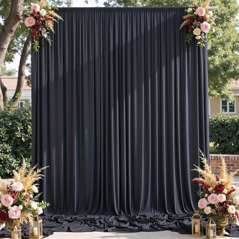 1 paneel witte achtergrond plafondgordijnen kreukvrij tent staaf zakgordijnen stof voor huwelijksceremonie verjaardagsfeestje decoratie