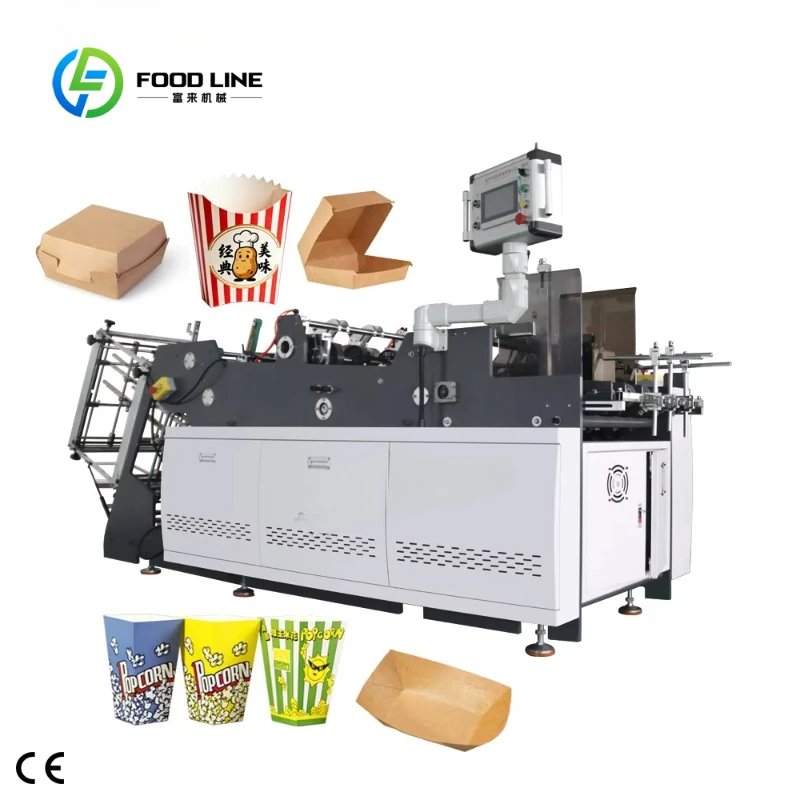 Customized Automatic Duplex Take Away Food Box Making Machine Cardboard Paper Lunch Box Forming Machine Disposable Plates