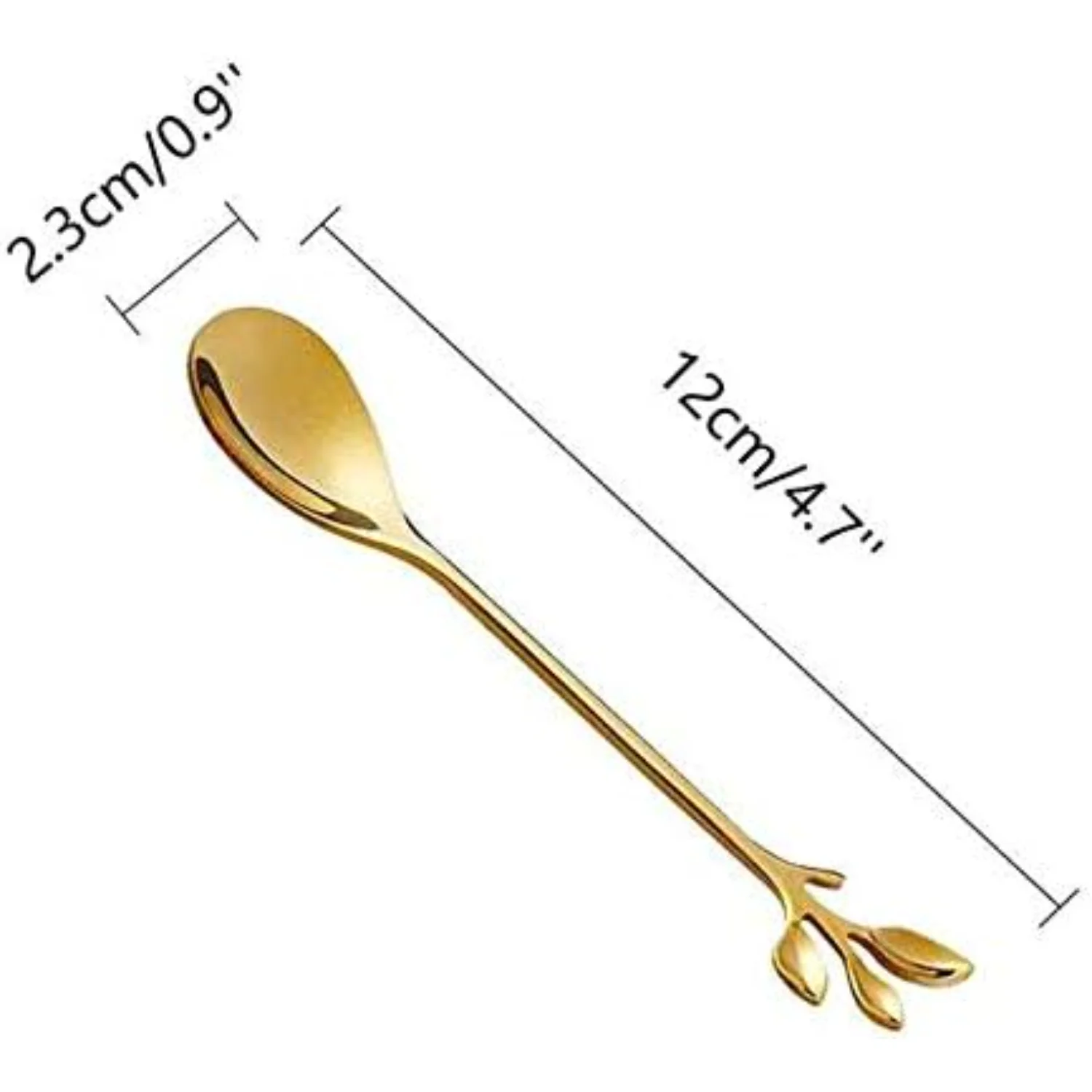 10 Pcs Stainless Steel Leaf Coffee Spoon Set - Creative Tableware Dessert Spoons for Stirring, Mixing, Sugar, Ice Cream