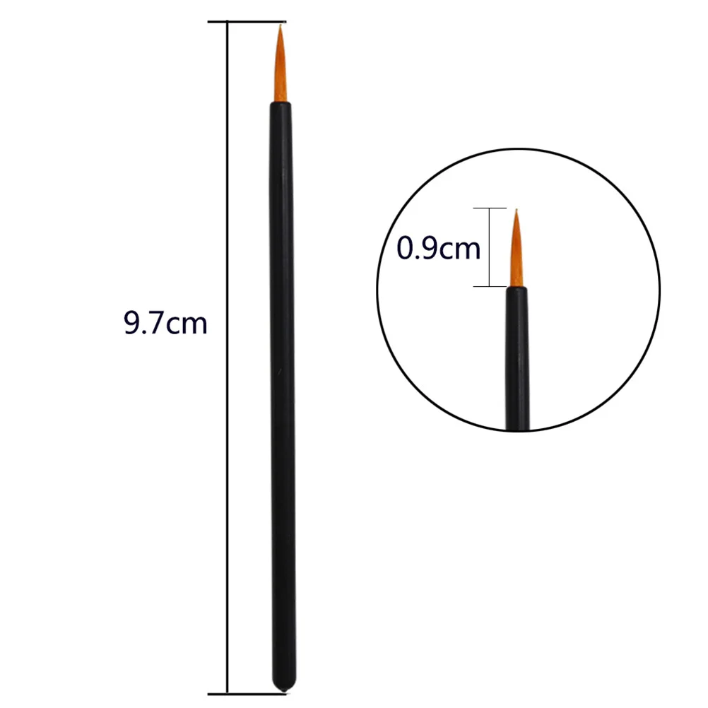 

100Pcs Disposable Eyeliner Brushes Fiber Bristles Slender Handle Practical Safe for Eye Makeup Lip Liner Lash Extensions