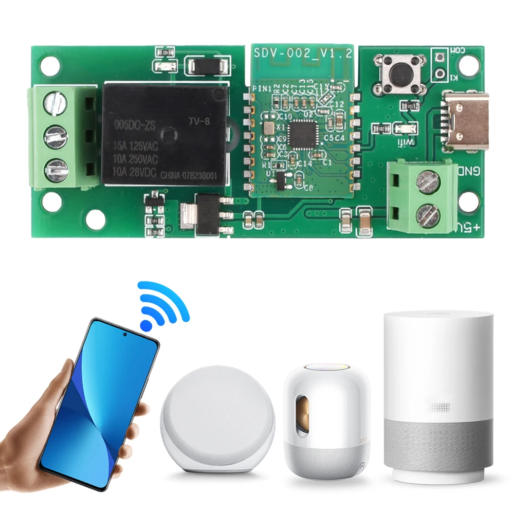 EWelink-وحدة تبديل مرحل USB لاسلكية ذكية ، قناة واحدة ، بلوتوث ، قفل WiFi ، قفل ذاتي ، لتقوم بها بنفسك ، تيار مستمر 5 فولت ، 7-32 فولت