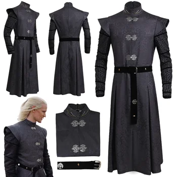 תחפושת ימי הביניים נסיך daemon מעיל חגורה טלוויזיה דרקון אחד תחפושת משפחה תחפושת גברים rolleplay מפואר שמלה עד מטלית
